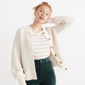 Madewell Surrey Bobble Cardigan Sweater Size Small